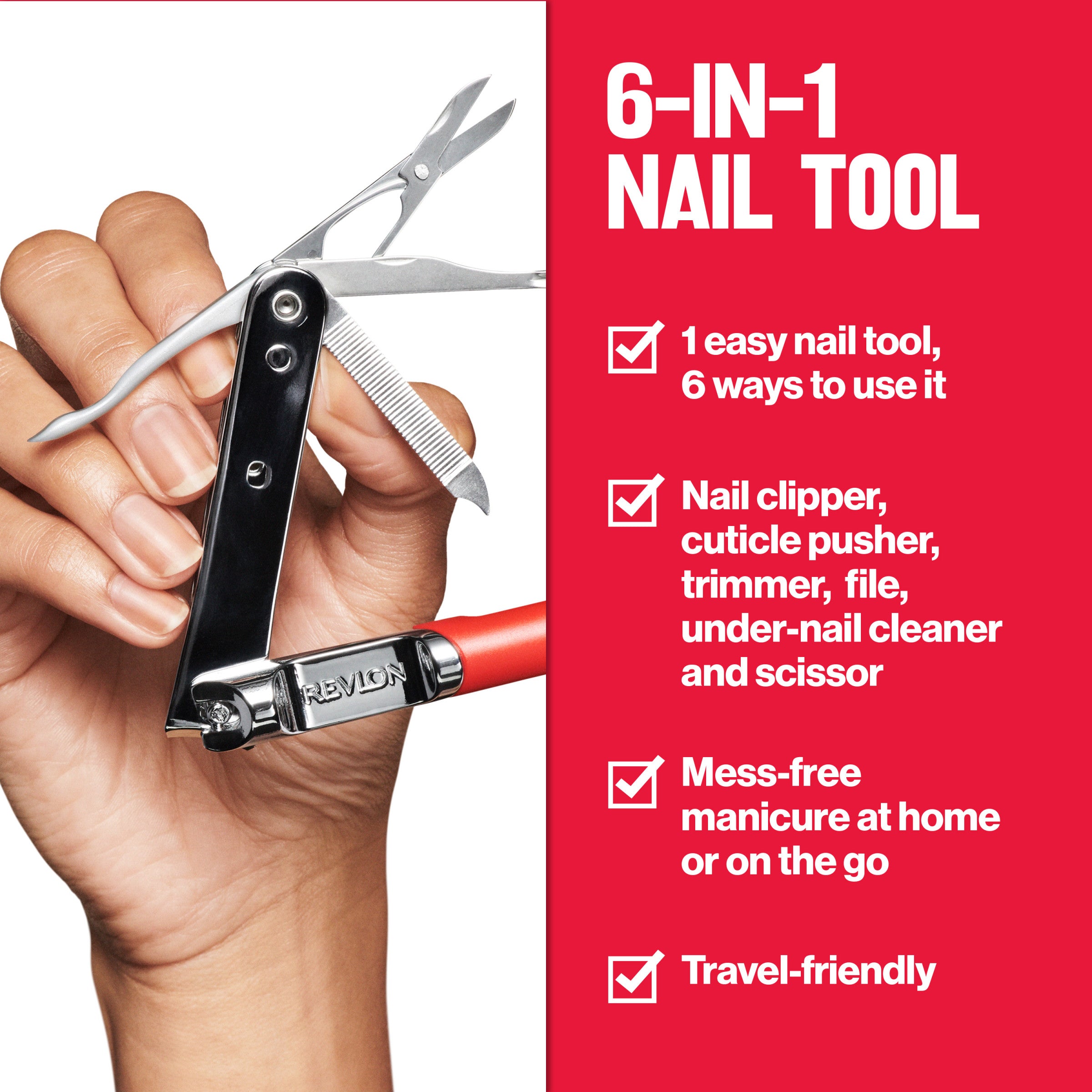 6-In-1 Nail Tool: Heavy Duty Nail Clipper